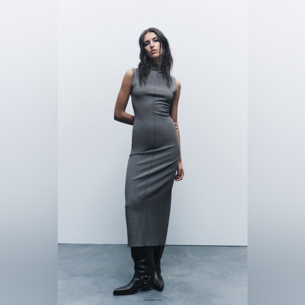 ZARA SEAMED SLIP DRESS ZW COLLECTION SIZE XS
